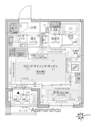 クレヴィア荻窪[1LDK/30.29m2]の間取図