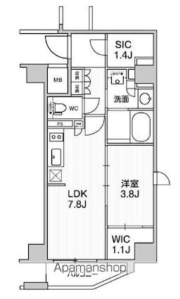 東京都杉並区梅里２丁目[1LDK/36.3m2]の間取図
