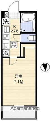 サンティアラ[1K/20.11m2]の間取図
