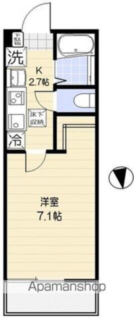 サンティアラ[1K/20.11m2]の間取図
