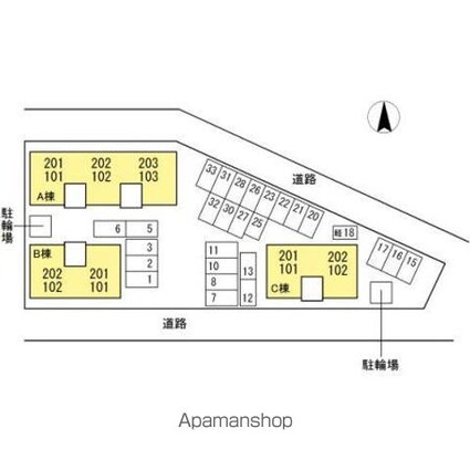 グランフェリオ　Ｂ棟[2LDK/62.95m2]の配置図