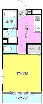 スカイコート睦王[1K/26.25m2]の間取図
