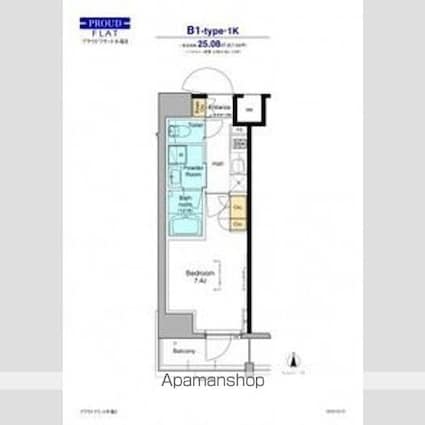 プラウドフラット木場Ⅱ[1K/25.08m2]の間取図