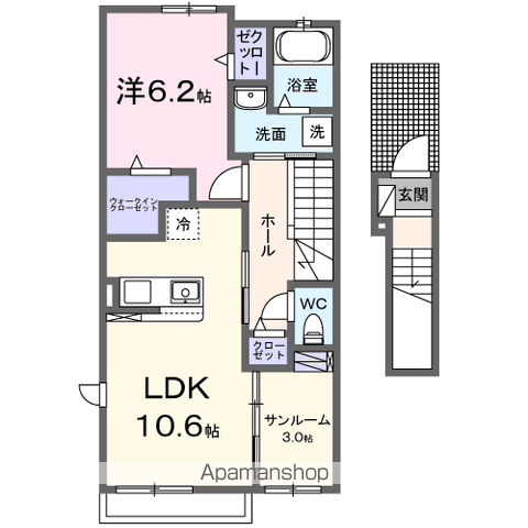 【ベルデュールⅠの間取り】