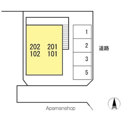 シャトレー・ワタナベⅡ[1K/23.59m2]の配置図