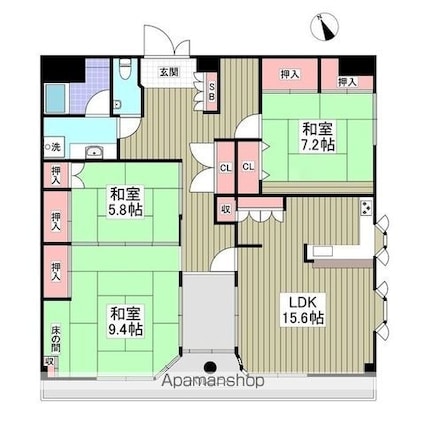 グリーンクレスト[3LDK/106.63m2]の間取図