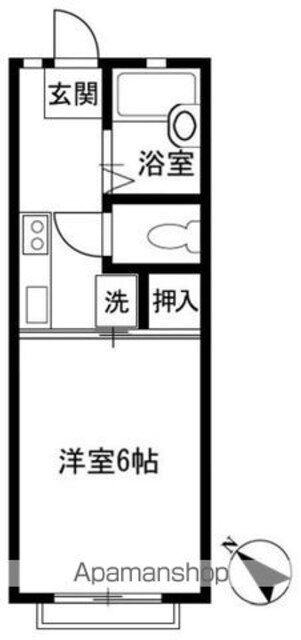 パークトルリ[1K/19.83m2]の間取図