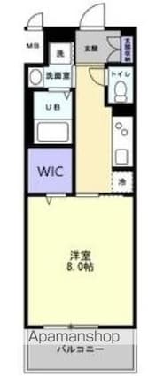 香川県高松市中新町[1K/29.04m2]の間取図