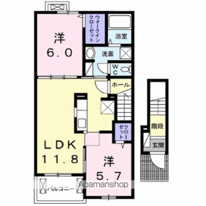 メゾン　クラール[2LDK/56.68m2]の間取図