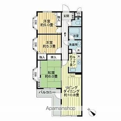 ライオンズマンション市川行徳[3LDK/70.96m2]の間取図