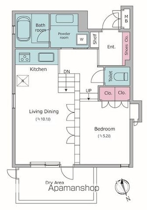 ＮＴＰＲレジデンス下馬[1R/41.63m2]の間取図