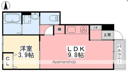 ＬＵＭＩＥＬＥ大可賀[1LDK/34.2m2]の間取図