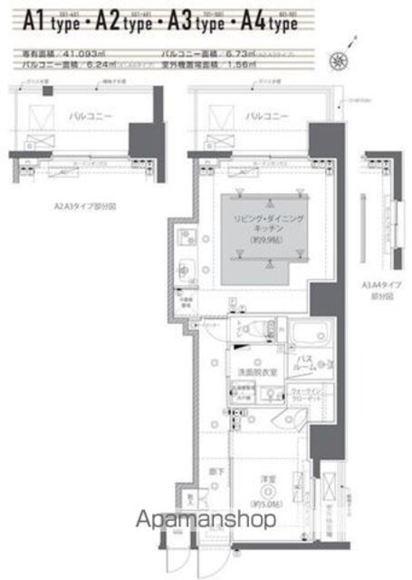 ＺＯＯＭ日本橋蛎殻町[1LDK/41.09m2]の間取図