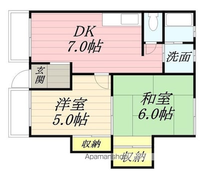 和歌山県和歌山市有本[2DK/49m2]の間取図