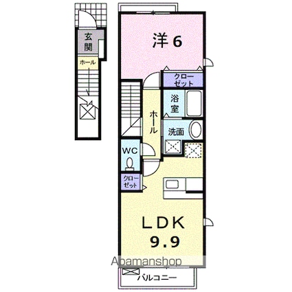 クレメント　Ｂ[1LDK/42.37m2]の間取図