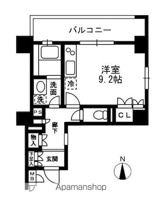 レジディア中落合Ａ棟[1R/29.84m2]の間取図