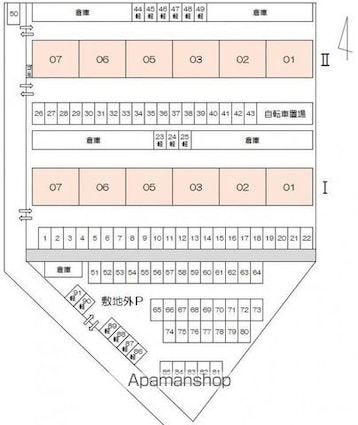ヴィラ・アンソレイエ牟礼Ⅱ[3DK/58.46m2]の配置図