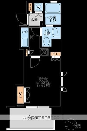 アーデン清澄白河[1K/24.56m2]の間取図
