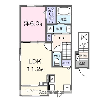 ハイムＳ[1LDK/47.74m2]の間取図
