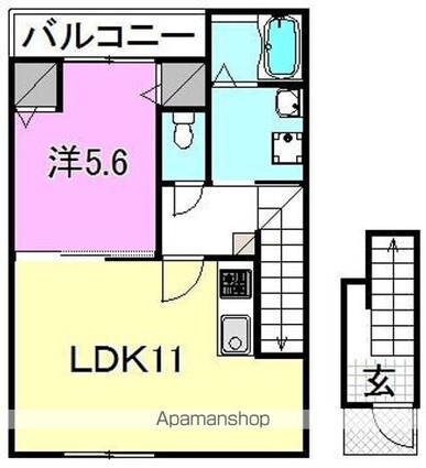 スペリオ道後[1LDK/45.33m2]の間取図