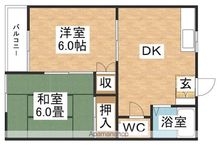 セレーノ[2DK/39.75m2]の間取図