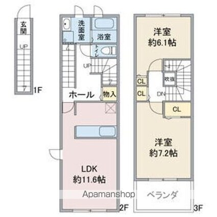 サンフォレスタⅠ[2LDK/66.16m2]の間取図
