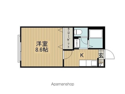 ルディ・Ｋ[1K/26.46m2]の間取図