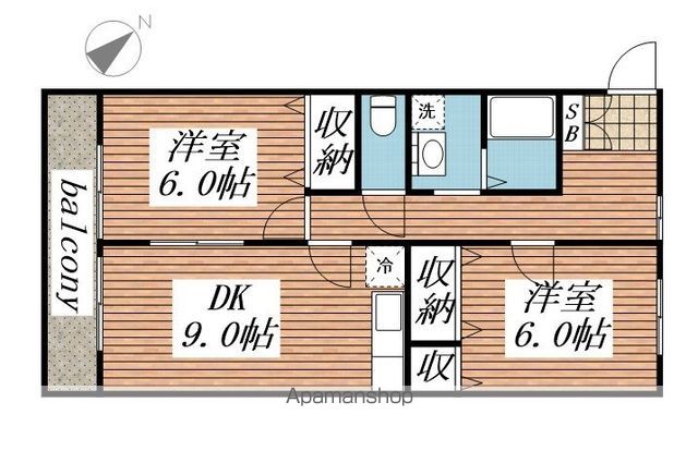 【サンライズ万葉Ａ棟の間取り】