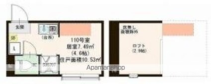 ハーモニーテラス久我山Ⅱ[1R/10.53m2]の間取図