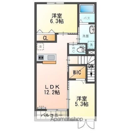 スカイ　クレール[2LDK/57.71m2]の間取図