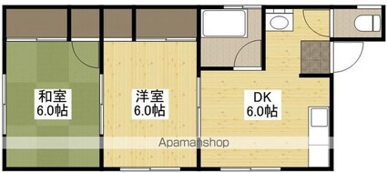 竹口ビル[2DK/36m2]の間取図