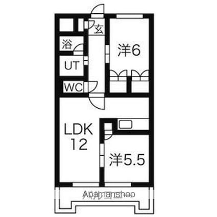 第５共栄ハイツ[2LDK/55.29m2]の間取図