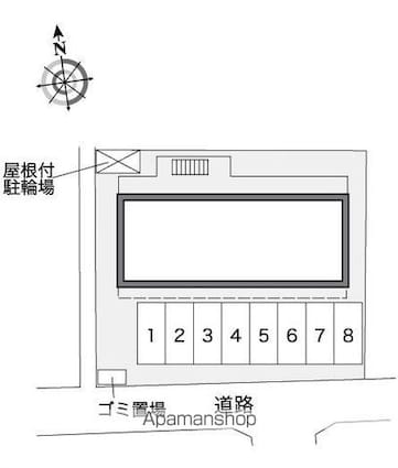 レオパレス屋形[1K/23.18m2]の配置図