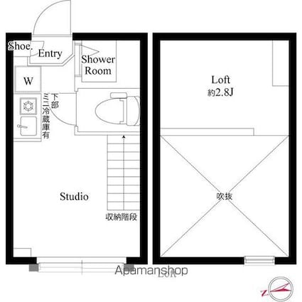 ハーモニーテラス高井戸西[1R/10.5m2]の間取図