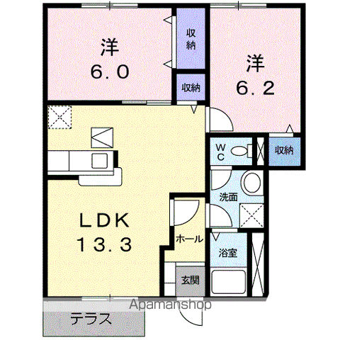 サンプレインAの間取り写真