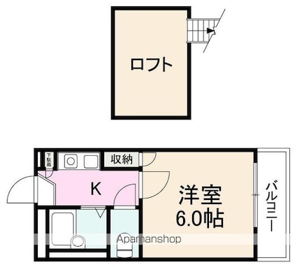 香川県高松市太田下町[1K/18.9m2]の間取図