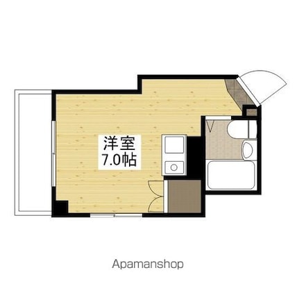 広島県広島市中区榎町[1R/15.86m2]の間取図