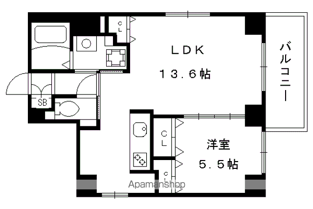 エリタージュ新町の間取り写真