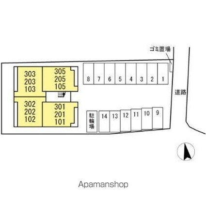 ＤーＲＯＯＭ富竹新田[1LDK/40.37m2]の配置図