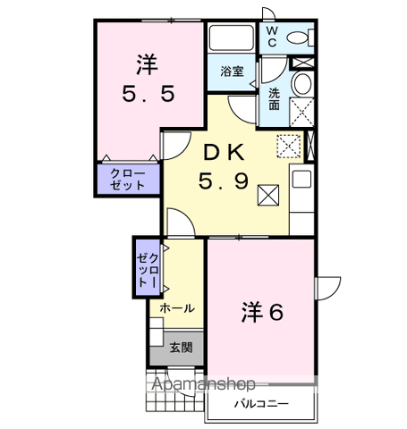 【香取市佐原のアパートの間取り】