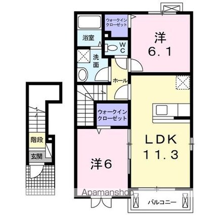 グレイス　プロムナード[2LDK/57.63m2]の間取図