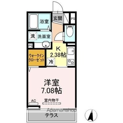 東京都杉並区成田東３丁目[1K/26.71m2]の間取図