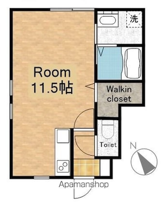 滋賀県彦根市京町２丁目[1R/30.48m2]の間取図