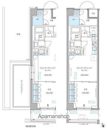 パークアクシス文京本郷[1LDK/43.56m2]の間取図