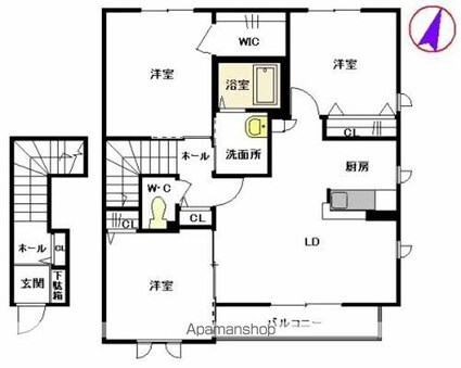 ＫＳマリー　Ａ棟[3LDK/71.29m2]の間取図
