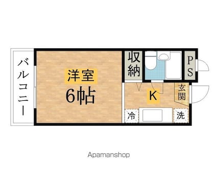 プレミール大沢[1R/17.6m2]の間取図