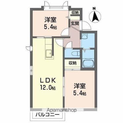 フォルツァ[2LDK/51m2]の間取図