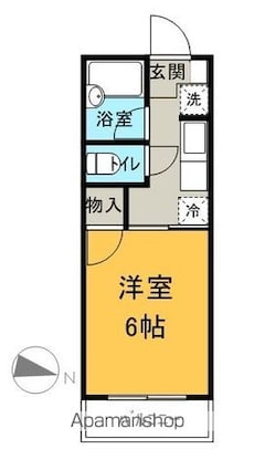 ハイツウエスト[1K/20m2]の間取図