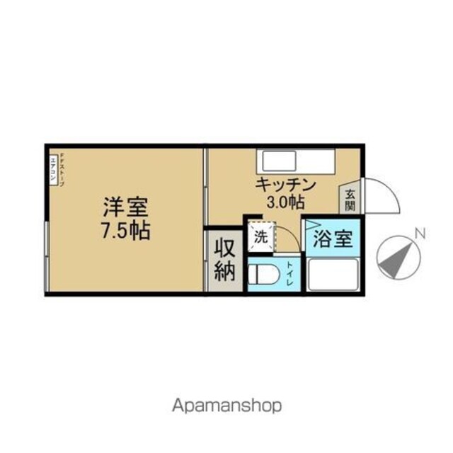 キャンパス７７[1K/25m2]の間取図