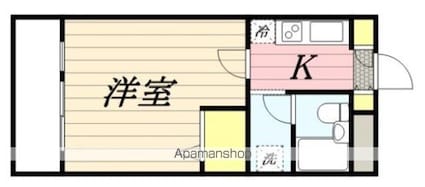 メゾン・ド・城西[1K/19.97m2]の間取図